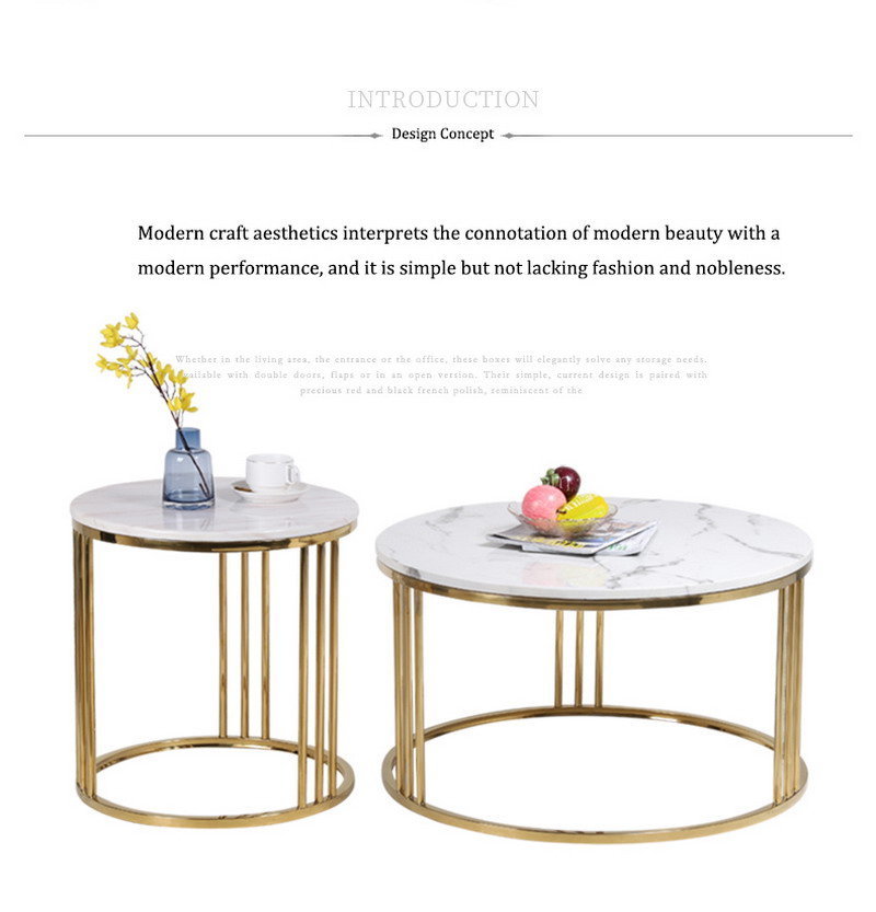 Ylx X117 Living Room European Style Light Luxury Electroplated Titanium Side Table Modern Minimalist Stainless Steel Marble Ylx X117 Living Room European Style, Simplify Half Round Accent Table